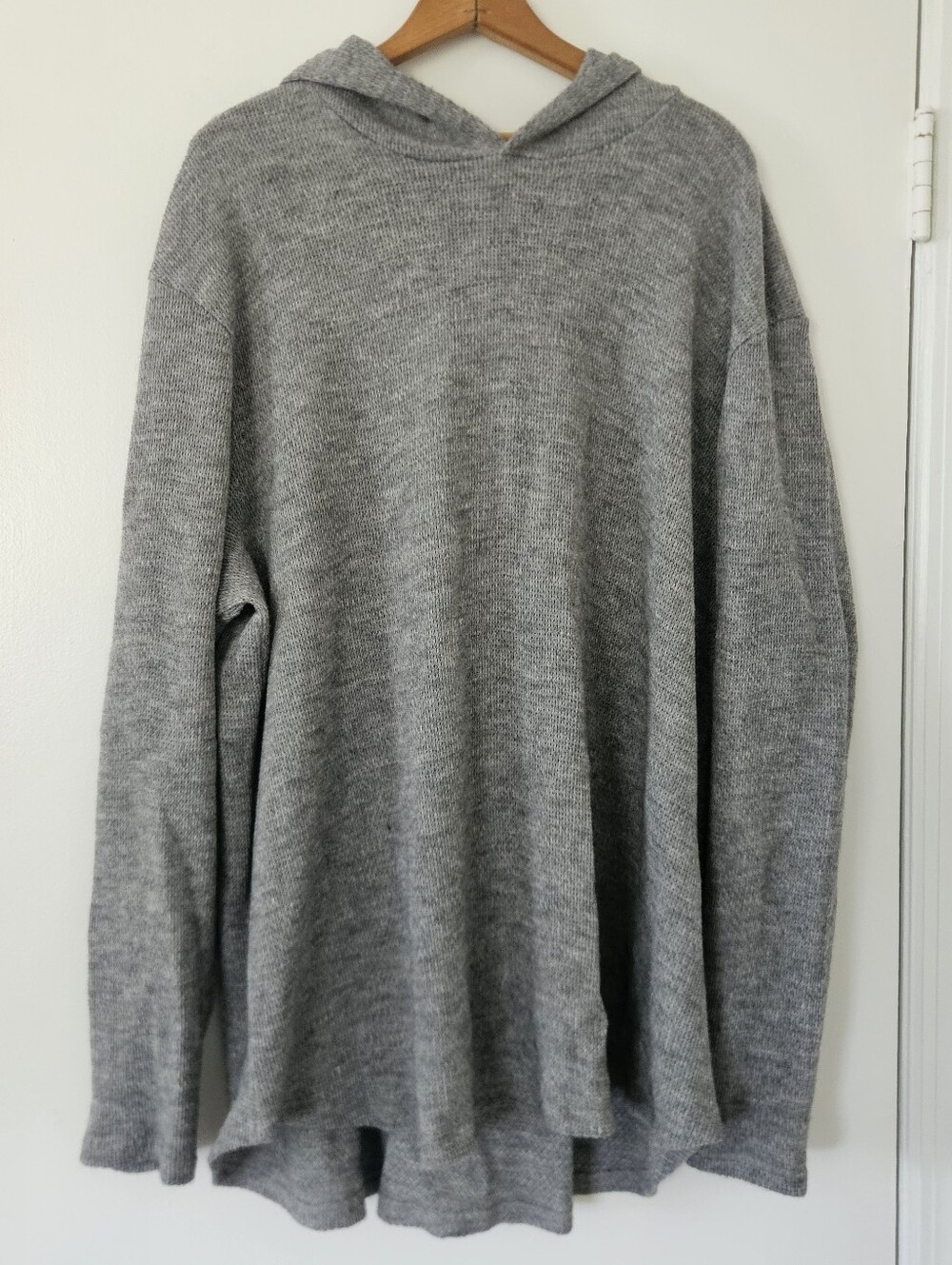 One Bone Mens Hoodie Size 2 3XL Waffle Knit Gray Thermal Soft Pullover Relaxed